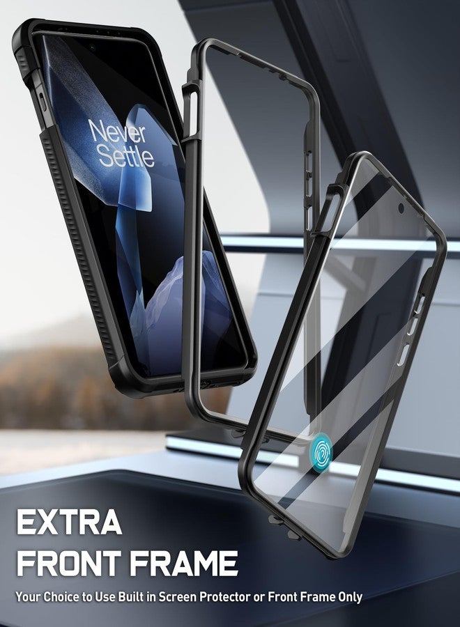 Poetic Guardian Case for OnePlus 13 5G, Built-in Screen Protector [Work with Fingerprint ID], [2 Front Frame] Full Body Shockproof Rugged Clear Cover Case, Black/Clear - Image 4